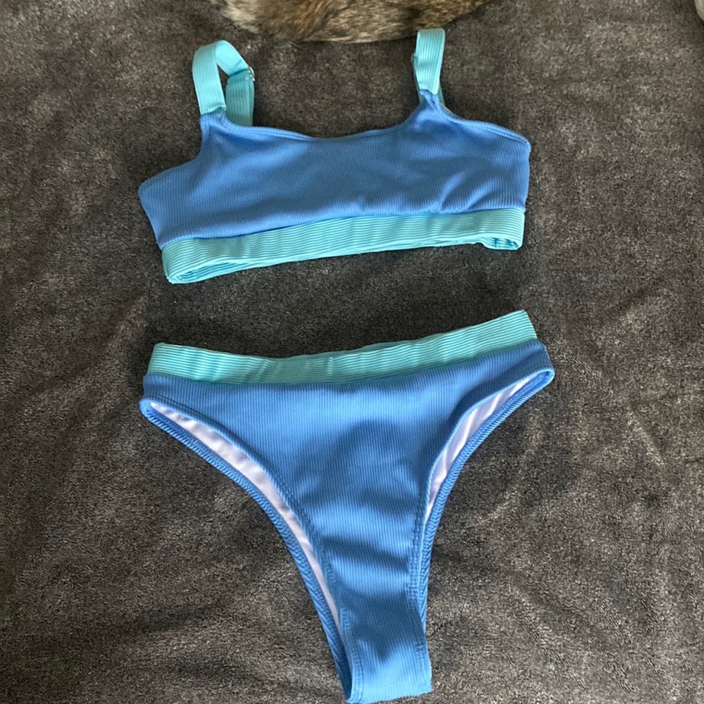 Blue and Teal Two Piece Bikini